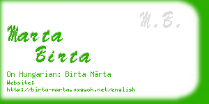 marta birta business card